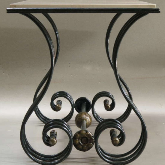 Elegant Wrought Iron and Marble Console Table-Hansart, Tables, Enhance your living space with this Elegant Wrought Iron and Marble Console Table, a stunning piece that effortlessly blends vintage charm with timeless sophistication. Featuring an intricately designed wrought iron base with graceful curves and scrollwork, this table offers a sturdy and stylish foundation. The smooth marble tabletop adds a luxurious touch, making it perfect as an accent piece in your hallway, living room, or entryway. Inspired