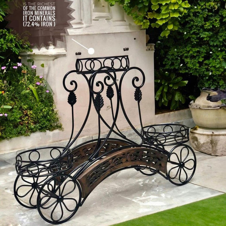 HANSART, Elevate your garden or patio decor with this Elegant Wrought Iron Multi-Tier Planter Stand, a perfect blend of classic design and modern functionality. Crafted from high-quality wrought iron, this stand features intricate scrollwork and floral accents, making it a striking addition to both indoor and outdoor spaces. The multi-tiered structure allows you to display a variety of plants, flowers, or decorative pots, enhancing the visual appeal of your space while optimizing your plant arrangement.
