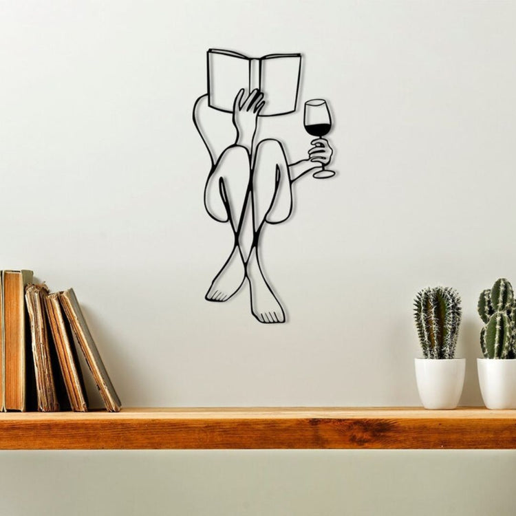 Elevate your home deThis stunning piece features a woman holding a glass of wine, adding a touch of sophistication and elegance to any room. Crafted with metal, it is both durable and visually appealing. Unleash your inner art enthusiast and make a statement in your home to-Measures 22 x 33 Inches-Constructed of High Quality Metal-Anti-rust powder coating used for long lasting finish Hanging Mechanism included Perfect for your living room, bedroom, hall, office reception, guest room, and hotel reception