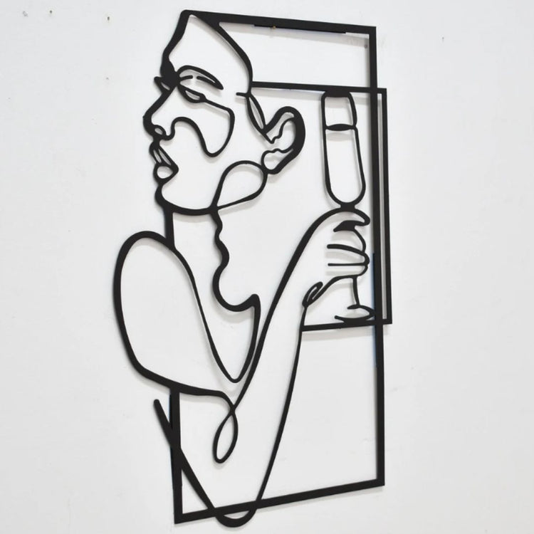 Add a touch of sophistication to your living space with this stunning metal wall art featuring a depiction of women holding a glass. The intricate framing enhances the elegance of the piece, making it a perfect addition to any room. Elevate your home decor with this stylish and unique wall art-Measures 22 x 35 inches-Constructed of High Quality Metal-Anti-rust powder coating used for long lasting finish Hanging Mechanism included