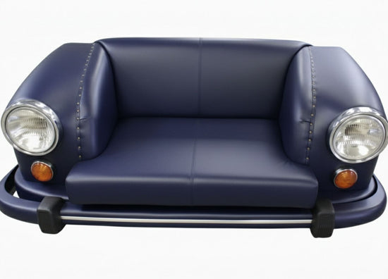 Navy Blue Classic Car Sofa Luxury Vintage Auto Art Furniture