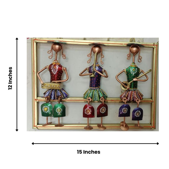 Framed 3 Musician Metal Wall Art (15 x 12 Inches)