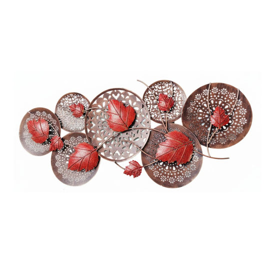Rustic Autumn Leaves Metal Wall Art 3D Copper Decor