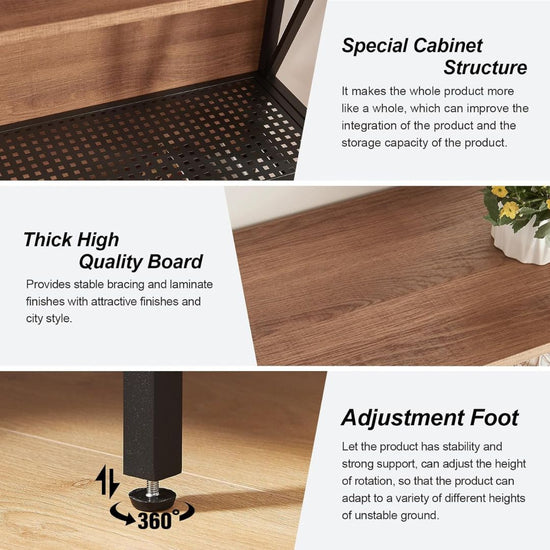 6-Tier Bookshelf with Metal Frame and Wood Shelves for Home Office and Living Room, HANSART, Maximize your vertical space and add an industrial charm to your room with this 6-Tier Industrial Bookshelf. Standing at 84 inches tall, this freestanding bookcase features a sturdy black metal frame combined with rustic wood shelves for a stylish, modern look. With five spacious tiers, it’s perfect for storing books, displaying collectibles, or organizing everyday items. Its open-back design paired with X-frame sid