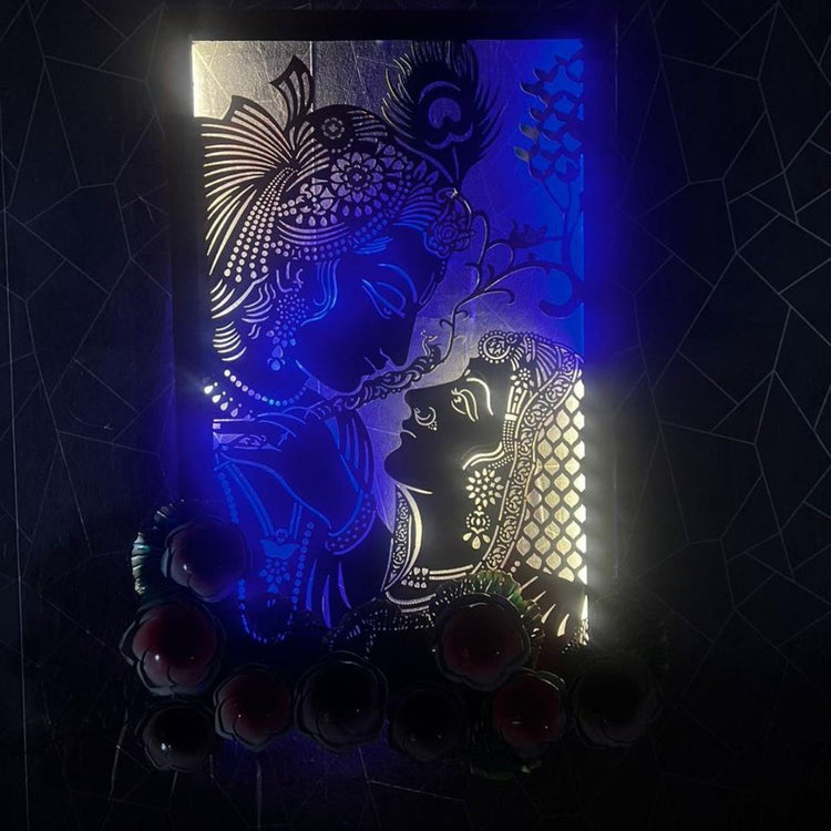 Artistic Radhe Krishna Framed Wall Art for Living Room (40x60 Inches)-Naren Impex-Hans Art-Metallic Traditional Wall Decor by Hansart-Made of Premium-Quality Iron Metal Perfect for your living room, bedroom, hall, office reception, guest room, and hotel reception-The product is packed by professionals for safe delivery-Designed to make your home look complete-"Hansart Made In India because India itself is an art".