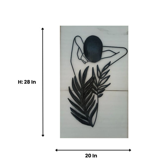 Introduce an earthy feel to your living room with our Woman with Leaves Metal Wall Art. Crafted from high-quality metal, this beautiful piece features intricate cutouts of a woman surrounded by leaves. Add a touch of nature to your space and enhance its aesthetic appeal-Measures 20 x 28 inches-Constructed of High Quality Metal-Anti-rust powder coating used for long lasting finish Hanging Mechanism included Perfect for your living room, bedroom, hall, office reception, guest room, and hotel reception