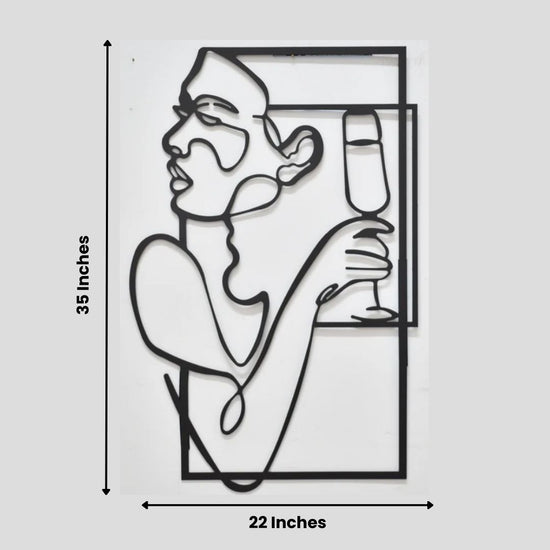 Add a touch of sophistication to your living space with this stunning metal wall art featuring a depiction of women holding a glass. The intricate framing enhances the elegance of the piece, making it a perfect addition to any room. Elevate your home decor with this stylish and unique wall art-Measures 22 x 35 inches-Constructed of High Quality Metal-Anti-rust powder coating used for long lasting finish Hanging Mechanism included