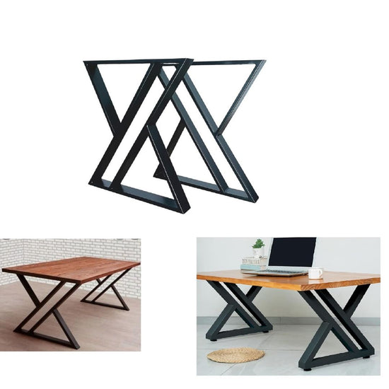 Modern Industrial Wooden Table with Black Metal X-Frame Legs – Ideal for Home or office-Hansart, Tables, Add a touch of industrial charm to your space with this Modern Industrial Wooden Table featuring sturdy black metal X-frame legs. Designed for versatility, this table effortlessly blends into home, office, or restaurant settings. The robust wooden tabletop, finished in a natural wood grain, adds warmth and style, while the strong metal base provides stability and durability. Whether used as a dining tabl