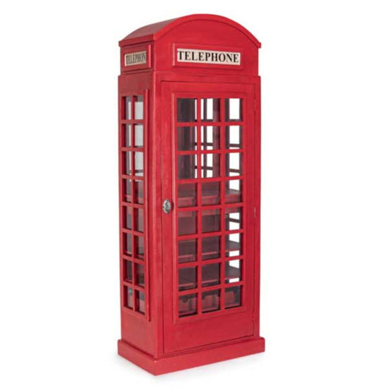 Classic Telephone Booth Bar Cabinet with Wine Storage