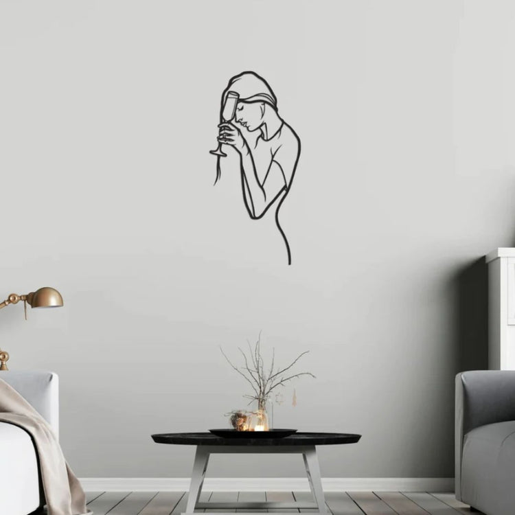 Elevate your space with our Woman with Wine Metal Wall Art. Crafted with intricate details, this stunning piece is sure to make a statement in any room. Perfect for wine lovers and art enthusiasts, it adds a touch of sophistication and elegance to your home decor. Cheers to style and ambian-Measures 20 x 28 Inches-Constructed of High Quality Metal ✅Anti-rust powder coating used for long lasting finish
