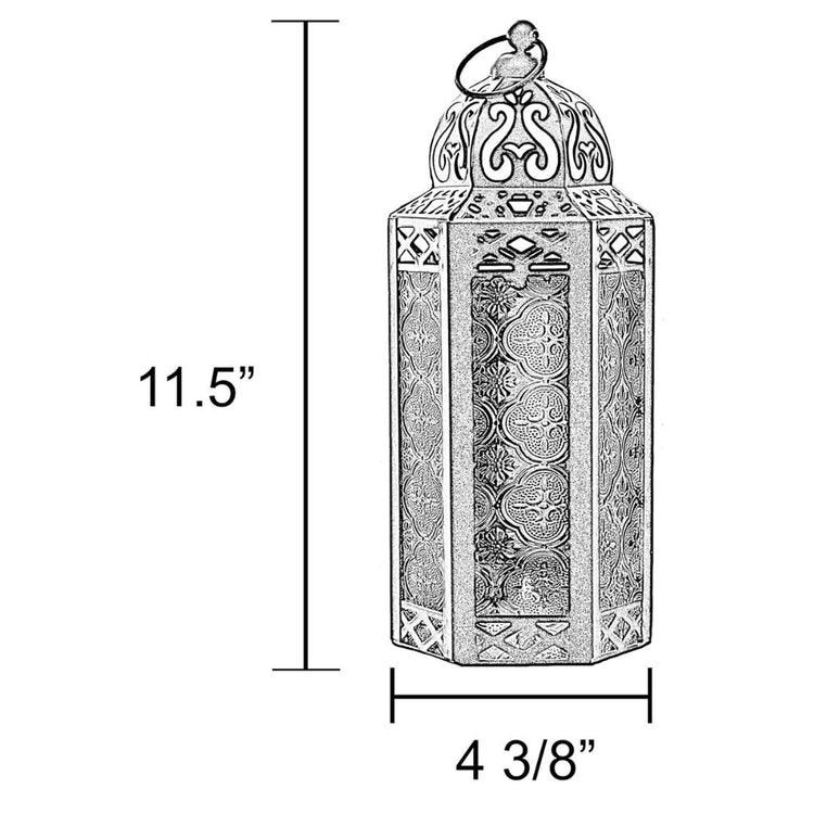 Vintage Moroccan Style Black Lantern with Yellow Glass Panels-Hansart-Hansart, Add a touch of exotic elegance to your home décor with this beautifully crafted Moroccan-style lantern. Featuring intricate cut-out patterns on a sturdy metal frame and vibrant yellow embossed glass panels, this lantern casts a warm, inviting glow when lit. Standing 11.5 inches tall, it’s perfect for tabletop centerpieces, hanging displays, or as a charming accent in both indoor and outdoor settings. Whether used with candles or