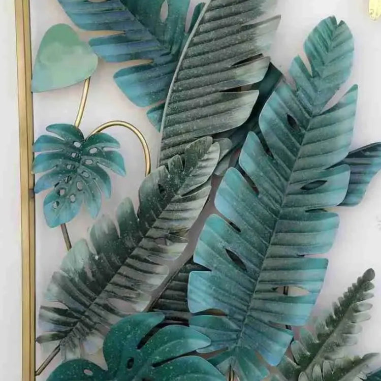 3D Metal Tropical Leaves Wall Art
