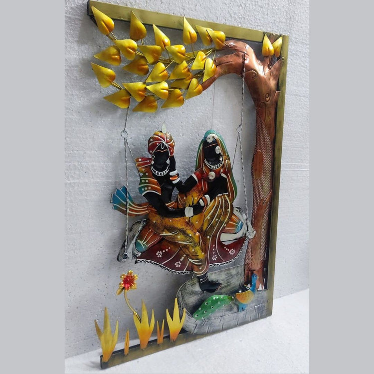 Made of High-Quality Metal Hanging Mechanism included Radhe Krishna Metal wall decor with led lighting Perfect for your living room, bedroom, hall, office reception, guest room, and hotel reception Perfect for living room, bedroom, guest room, hall, office reception The product is packed by professionals for safe delivery SIZE: 20 x 30 Inches Metal Wall Decor by Hansart
