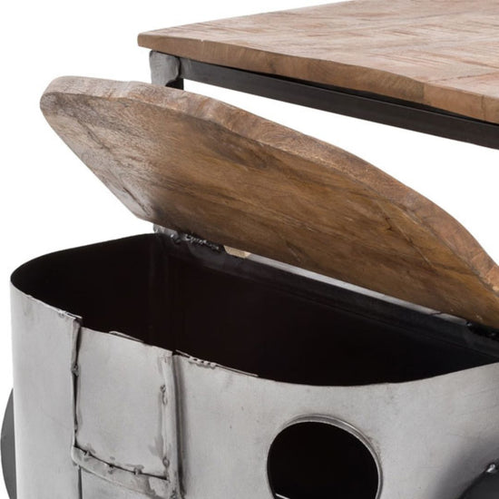 Vintage Car-Inspired Bar Table with Industrial Metal Frame