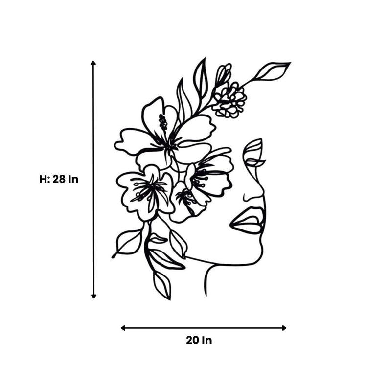 Add a touch of nature to your living room with our Flower Face Metal Wall Art. This unique piece features an intricate design of flowers, adding a personality to any space-Measures 20 x 28 inches-Constructed of High Quality Met-Anti-rust powder coating used for long lasting finish Hanging Mechanism included Perfect for your living room, bedroom, hall, office reception, guest room, and hotel reception