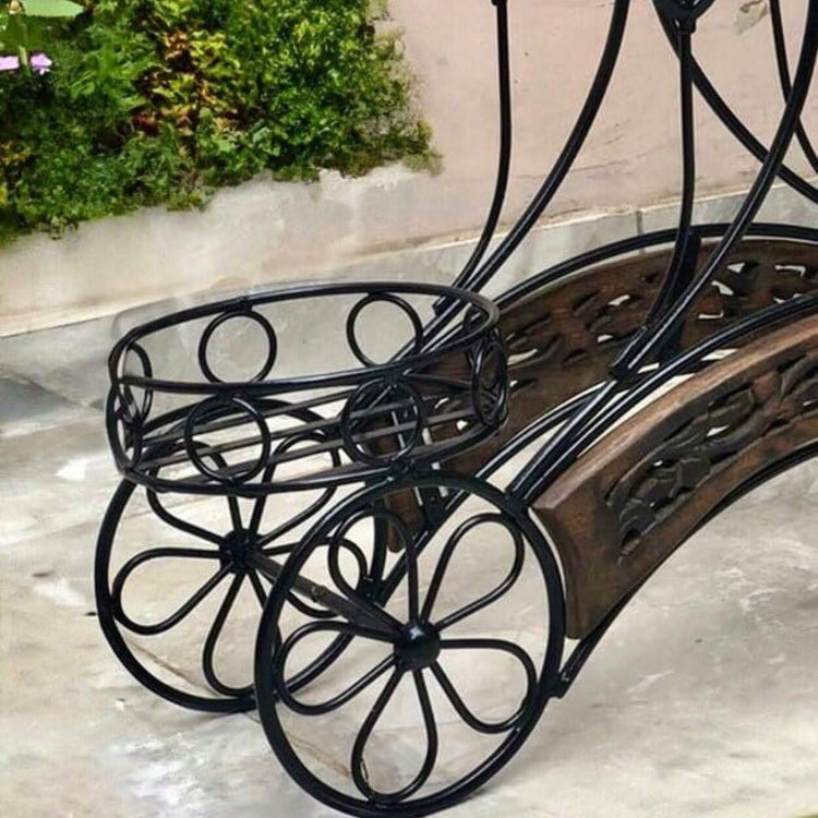 HANSART, Elevate your garden or patio decor with this Elegant Wrought Iron Multi-Tier Planter Stand, a perfect blend of classic design and modern functionality. Crafted from high-quality wrought iron, this stand features intricate scrollwork and floral accents, making it a striking addition to both indoor and outdoor spaces. The multi-tiered structure allows you to display a variety of plants, flowers, or decorative pots, enhancing the visual appeal of your space while optimizing your plant arrangement.