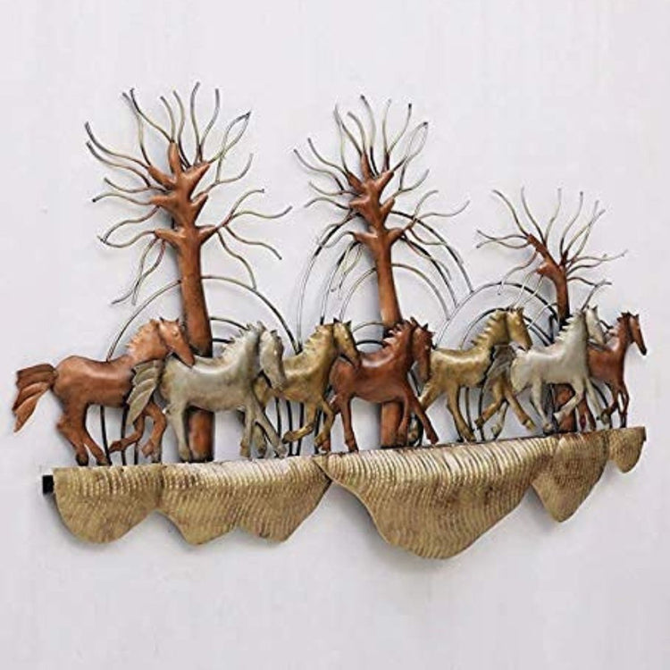 7 Horses On Mountain Wall Art With LED-Metal Wall Decor by Hans Art Total Wall Coverage Area: 48 x 28 Inches Horse wall decor with led lighting Made of High-Quality Iron Metal Perfect for your living room, bedroom, hall, office reception, guest room, and hotel reception The product is packed by professionals for safe delivery Designed to make your home look complete