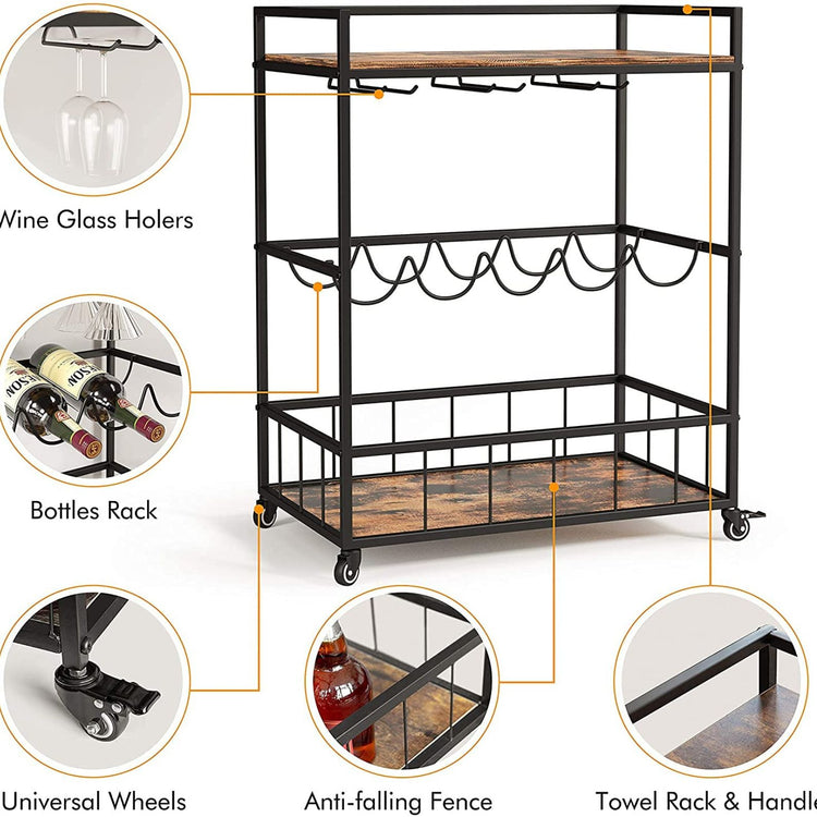 Wine rack with various features highlighted on a white background