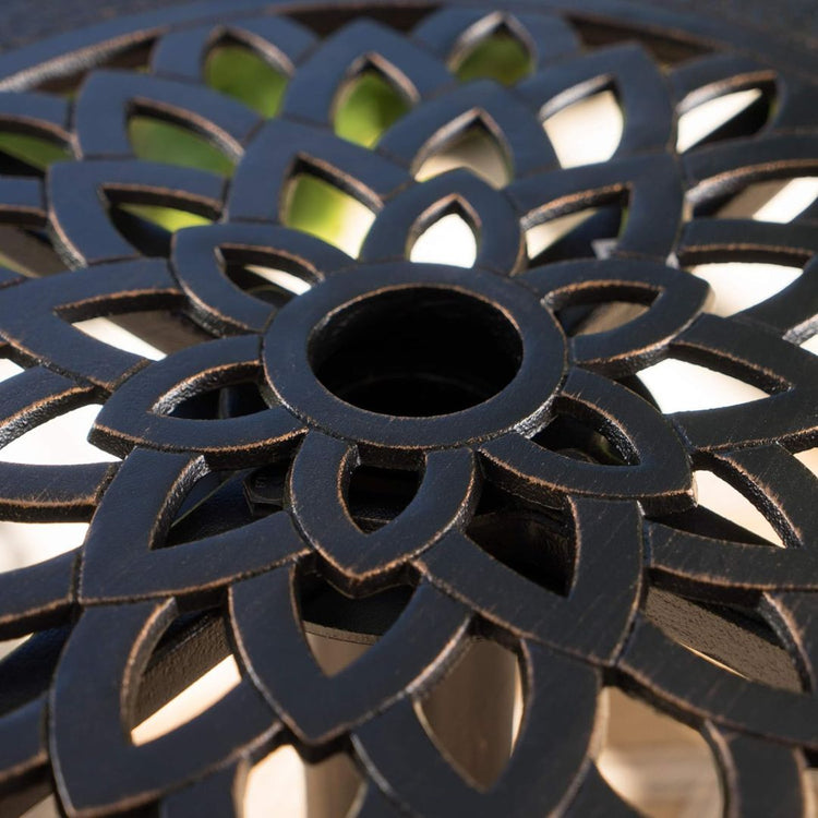 Elegant Outdoor Metal Table with Ornate Floral Pattern-Hansart, Tables, Enhance your outdoor living space with this Elegant Outdoor Cast Aluminum Bistro Table. Crafted from durable, weather-resistant cast aluminum, this stylish round table features an ornate floral design on both the tabletop and base, bringing classic charm to your patio, garden, or balcony. The sturdy pedestal base provides excellent stability, while the powder-coated finish ensures long-lasting beauty, even in the elements. Perfect for c