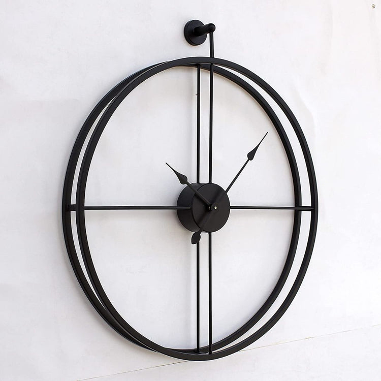 Metal Wall Clock by Hansart Dimensions: 18 x 18 Inches, 24 x 24 Inches, 27 x 27 Inches Made of Premium-Quality Iron Metal Anti-rust powder coating used Hanging Mechanism included Perfect for your living room, bedroom, hall, office reception, guest room, and hotel reception The product is packed by professionals for safe delivery Designed to make your home look complete "Hansart Made In India because India itself is an art".