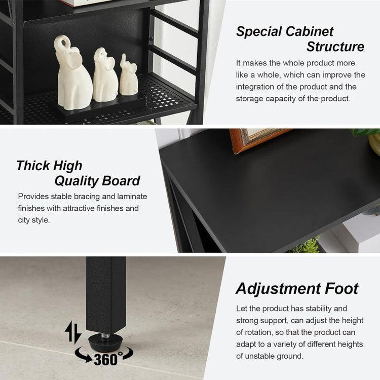 Industrial Bookshelf with Black Metal Frame – Modern Open Display Shelf for Living Room, HANSART, Add a modern industrial touch to your living space with this Tall 5-Tier Metal Frame Bookshelf. Standing at 84 inches tall, this open display shelf features a sleek black design with a durable metal frame and spacious shelves. Its minimalist yet functional design makes it an ideal storage solution for your home office, living room, bedroom, or study. Whether you need a stylish spot for books, decor, plants, or