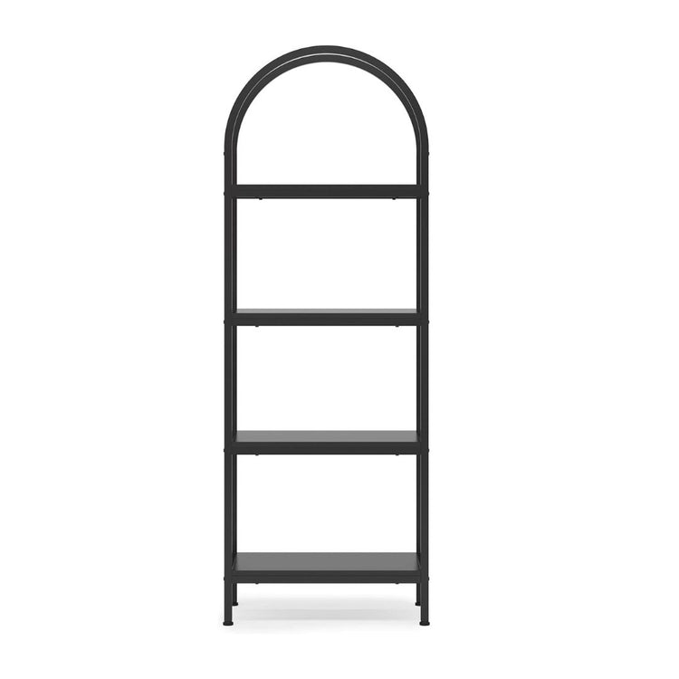 4-Tier Arched Metal Bookshelf, Black Display Rack, HANSART, Elevate your home or office decor with this sleek and modern 4-Tier Arched Metal Bookshelf. Designed with a stylish arched frame and a matte black finish, this versatile shelving unit blends seamlessly into any interior. The open shelving provides ample space for books, decorative items, plants, or storage baskets. Constructed from durable metal, this bookshelf offers stability and strength, making it a perfect combination of function and style. Mo