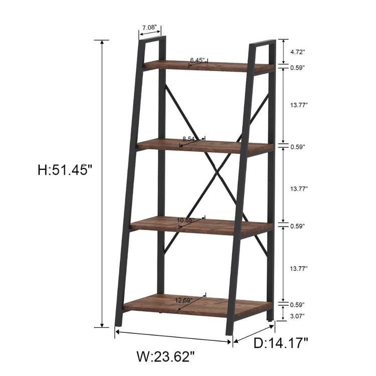 Modern Open Display Metal Storage Rack for Living Room, Bedroom, or Office, HANSART, Elevate your home decor with this elegant 4-Tier Arched Bookshelf, combining a rustic wood finish with a sturdy black metal frame. The unique arched design adds a stylish architectural element, making it an eye-catching centerpiece in any room. Ideal for displaying books, plants, decorative items, or collectibles, this freestanding storage rack offers both functionality and sophistication. Its space-saving structure makes i