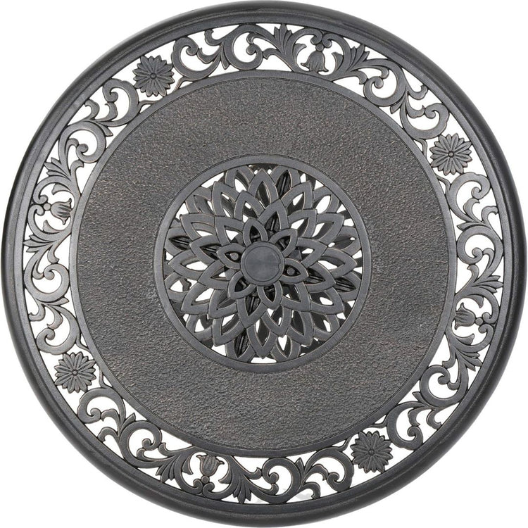 Elegant Outdoor Metal Table with Ornate Floral Pattern-Hansart, Tables, Enhance your outdoor living space with this Elegant Outdoor Cast Aluminum Bistro Table. Crafted from durable, weather-resistant cast aluminum, this stylish round table features an ornate floral design on both the tabletop and base, bringing classic charm to your patio, garden, or balcony. The sturdy pedestal base provides excellent stability, while the powder-coated finish ensures long-lasting beauty, even in the elements. Perfect for c