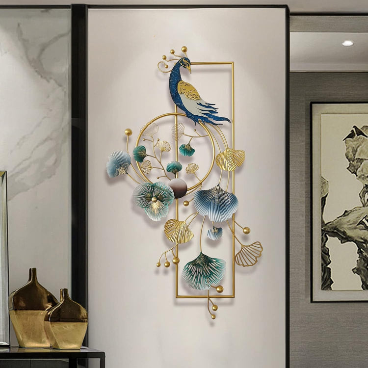 Add a touch of elegance to your home decor with the stunning Peacock Framed Metal Wall Art. Crafted from durable metal, this 18 x 35-inch piece features a beautifully detailed peacock design framed in a modern golden frame. Perfect for adding a unique and sophisticated touch to any room.