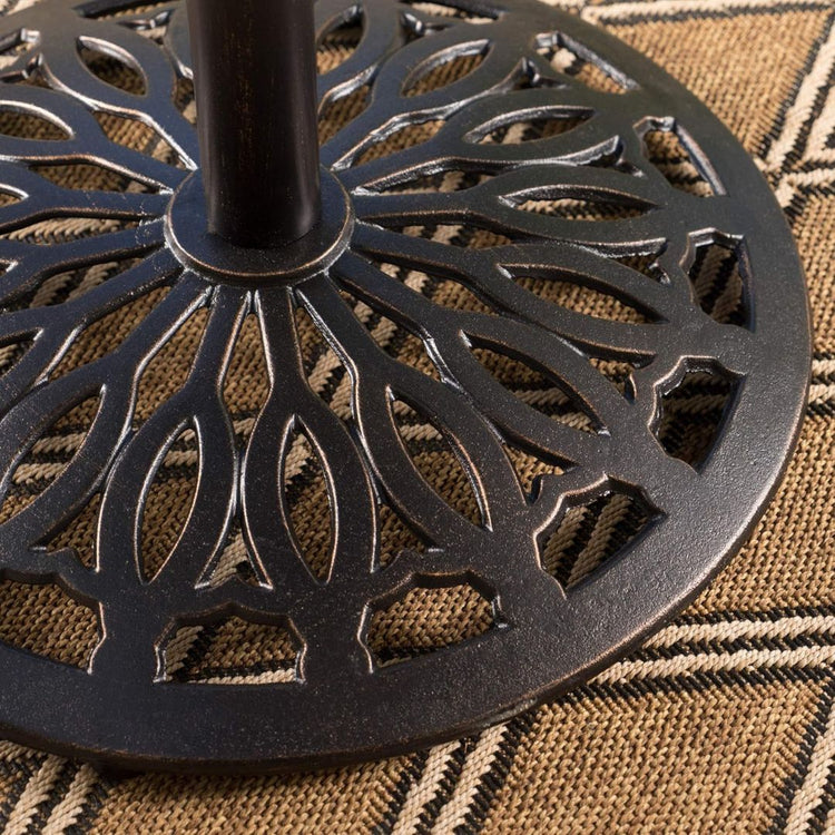 Elegant Outdoor Metal Table with Ornate Floral Pattern-Hansart, Tables, Enhance your outdoor living space with this Elegant Outdoor Cast Aluminum Bistro Table. Crafted from durable, weather-resistant cast aluminum, this stylish round table features an ornate floral design on both the tabletop and base, bringing classic charm to your patio, garden, or balcony. The sturdy pedestal base provides excellent stability, while the powder-coated finish ensures long-lasting beauty, even in the elements. Perfect for c