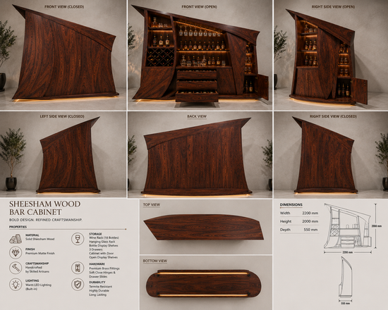 Modern Solid Wood Wine Storage Cabinet