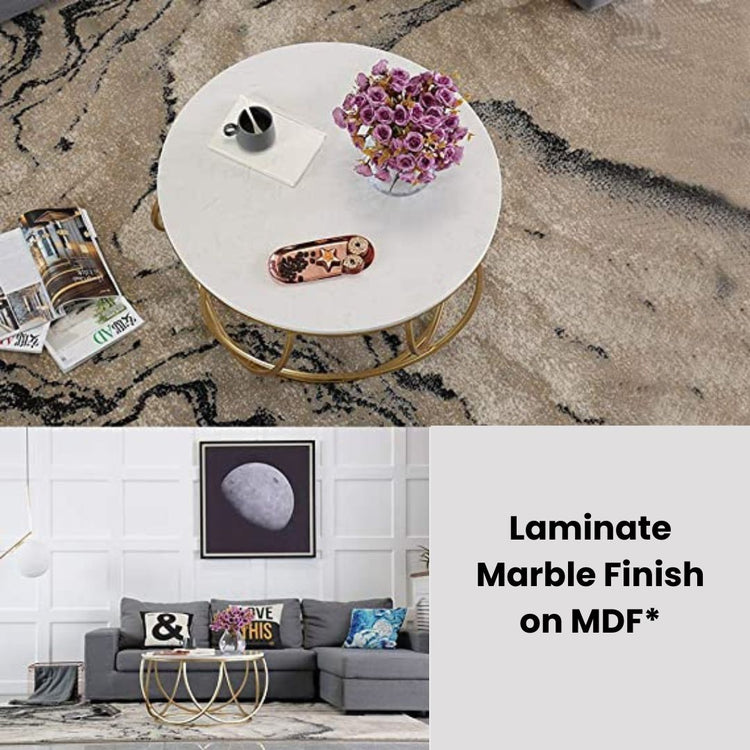 Designer White Marble Top Coffee Table for Office Reception and Living Room-Hansart, Tables, Designer Tables by Hans Art Specifications: Top: 36 x 36 Inches, Height: 20 Inches Marble Top Table and Metal body base (Rust Free) Premium Quality Metal Construction Hand Crafted Tables Best for your living room, drawing room, guest room, hall and reception The product is packed by professionals for safe delivery Designed to make your home look complete "Hansart Made In India"