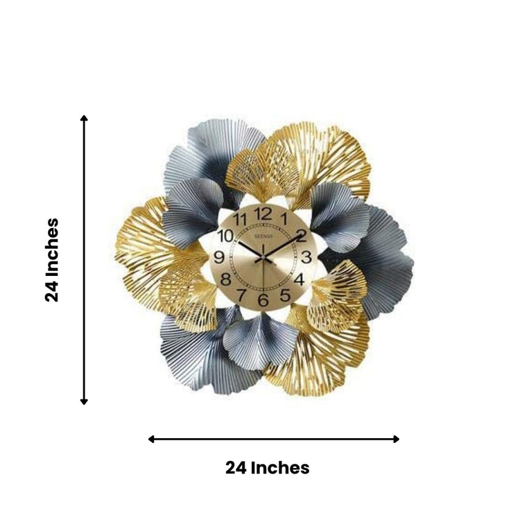 Metal Wall Decor by Hansart Flower Wall Clock Total Wall Coverage Area: 32 x 32 Inches Made of Premium-Quality Iron Metal Anti-rust powder coating used Hanging Mechanism included Perfect for your living room, bedroom, hall, office reception, guest room, and hotel reception The product is packed by professionals for safe delivery Designed to make your home look complete "Hansart Made In India because India itself is an art".