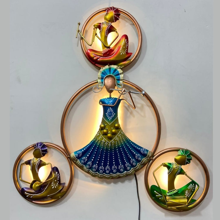 4 Circle Doll Designer Wall Art for Bed Room (25x26 Inches)-Naren Impex-Hans Art-Metallic Traditional Wall Decor by Hansart-Made of Premium-Quality Iron Metal Perfect for your living room, bedroom, hall, office reception, guest room, and hotel reception-The product is packed by professionals for safe delivery-Designed to make your home look complete-"Hansart Made In India because India itself is an art".