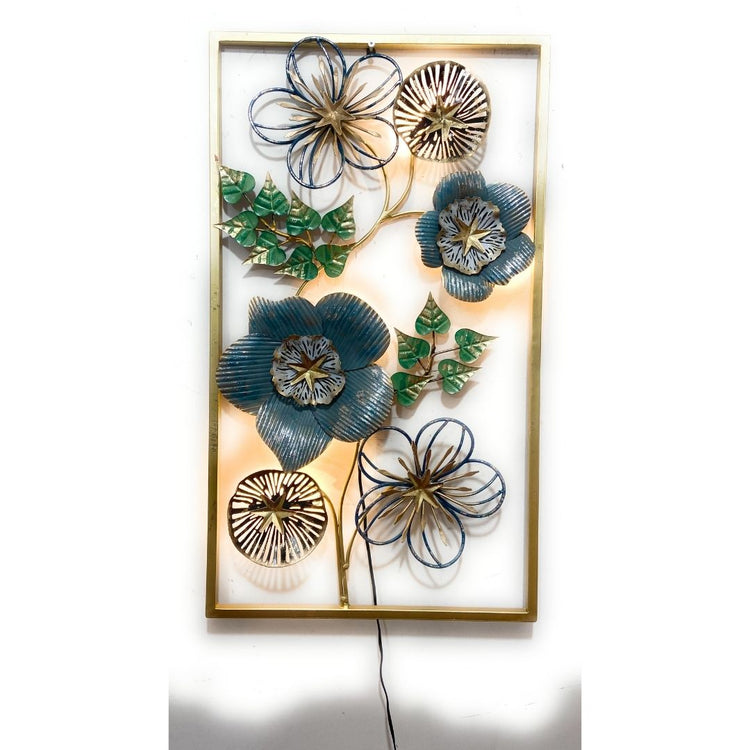 Elegant Flowers Framed Metal Wall Art for Bed Room (20x35 Inches)-Home Decoration-Hansart-Metallic Nature Wall Decor by Hansart-Made of Premium-Quality Iron Metal Perfect for your living room, bedroom, hall, office reception, guest room, and hotel reception-The product is packed by professionals for safe delivery-Designed to make your home look complete-"Hansart Made In India because India itself is an art".