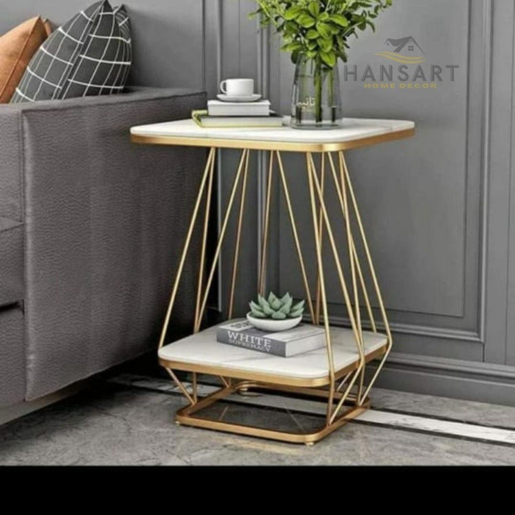 White Marble Metal Table for Living Room-Hansart, Tables, Designer Tables by Hans Art Specifications: Top: 16 x 16 Inches, Height: 24 Inches Marble Top Table and Metal body base (Rust Free) Premium Quality Metal Construction Hand Crafted Tables Best for your living room, drawing room, guest room, hall and reception The product is packed by professionals for safe delivery Designed to make your home look complete "Hansart Made In India"