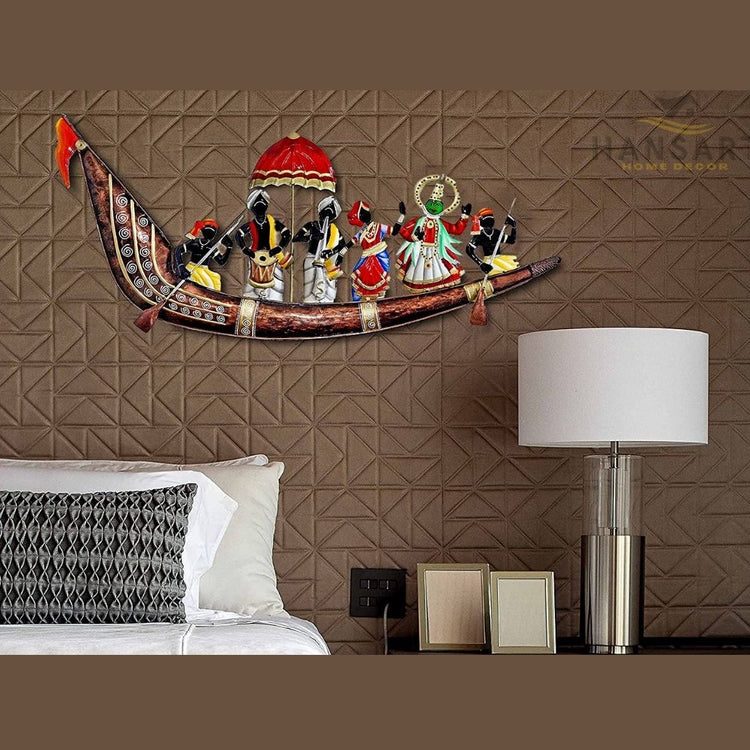 Traditional Wall Decor by Hansart Total Wall Coverage Area: (25 x 12 Inches) High Quality Metallic Construction Hanging Mechanism included Perfect for your living room, bedroom, hall, office reception, guest room, and hotel reception The product is packed by professionals for safe delivery Designed to make your home look complete "Hansart Made In India because India itself is an art".