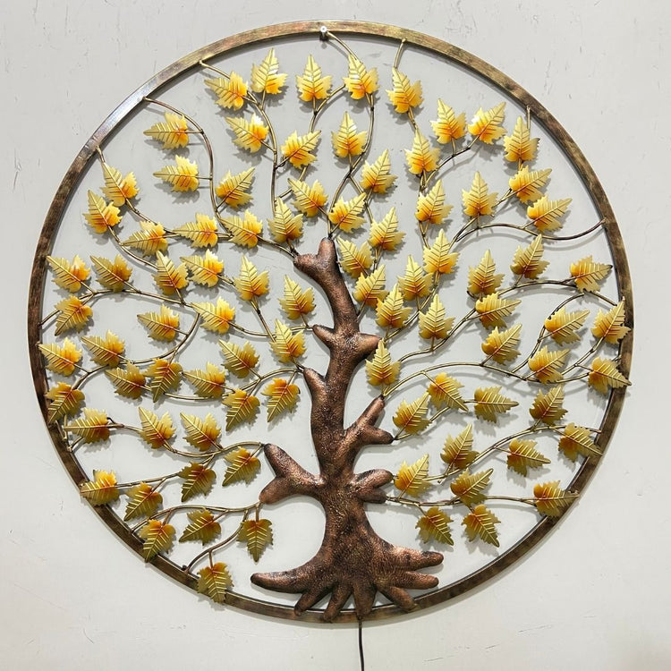 Metallic Ring Tree Artistic Wall Art for Office and Drawing Room (40x40 Inches)-Home Decoration-Metal Wall Tree by Hansart Made of Premium-Quality Iron Metal Perfect for your living room, bedroom, hall, office reception, guest room, and hotel reception The product is packed by professionals for safe delivery Designed to make your home look complete "Hansart Made In India because India itself is an art".