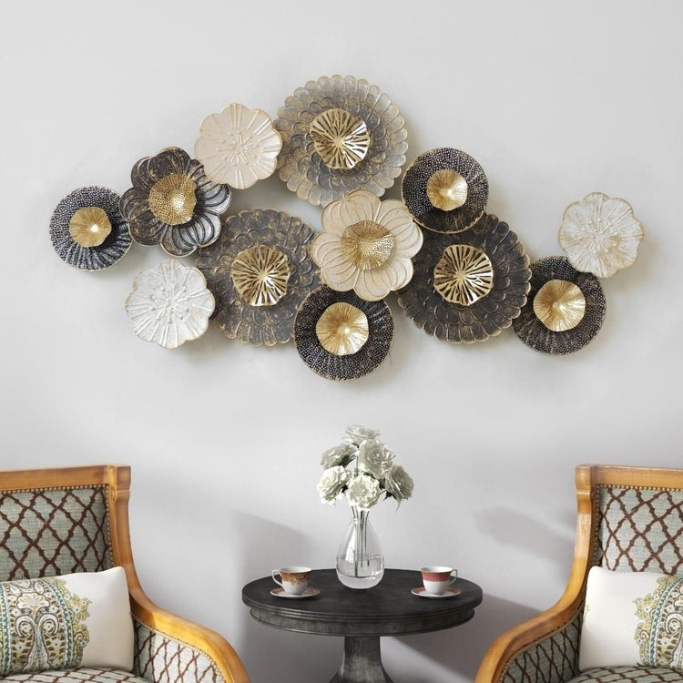 Elegant Multicolor Circles Metal Wall Accent for Living Room and Hall. Metal Wall Decor by Hansart Abstract wall art Total Wall Coverage Area: 52 x 26 Inches Made of Premium-Quality Iron Metal Anti-rust powder coating used Hanging Mechanism included Perfect for your living room, bedroom, hall, office reception, guest room, and hotel reception The product is packed by professionals for safe delivery Designed to make your home look complete "Hansart Made In India because India itself is an art".