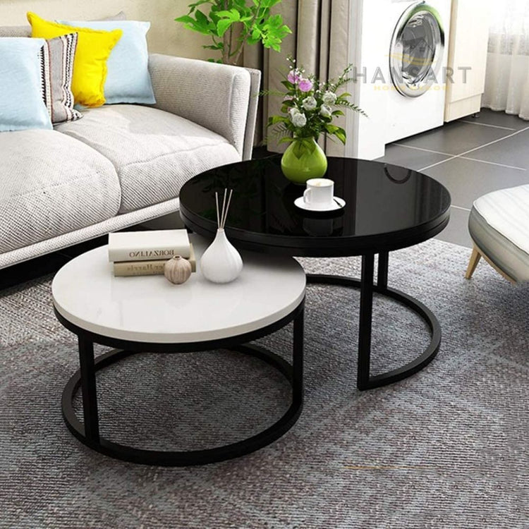 Black N White Modern Metal Frame Table for Guest Room-Hansart, Tables, Designer Tables by Hans Art Specifications: Large- Top: 22 x 22 Inches, Height: 16 Inches Small- Top: 18 x 18 Inches, Height: 14 Inches The top of the product is made of laminate material on MDF. Metal body base (Rust Free) Premium Quality Metal Construction Hand Crafted Tables Best for your living room, drawing room, guest room, hall and reception The product is packed by professionals for safe delivery Designed to make your home look c