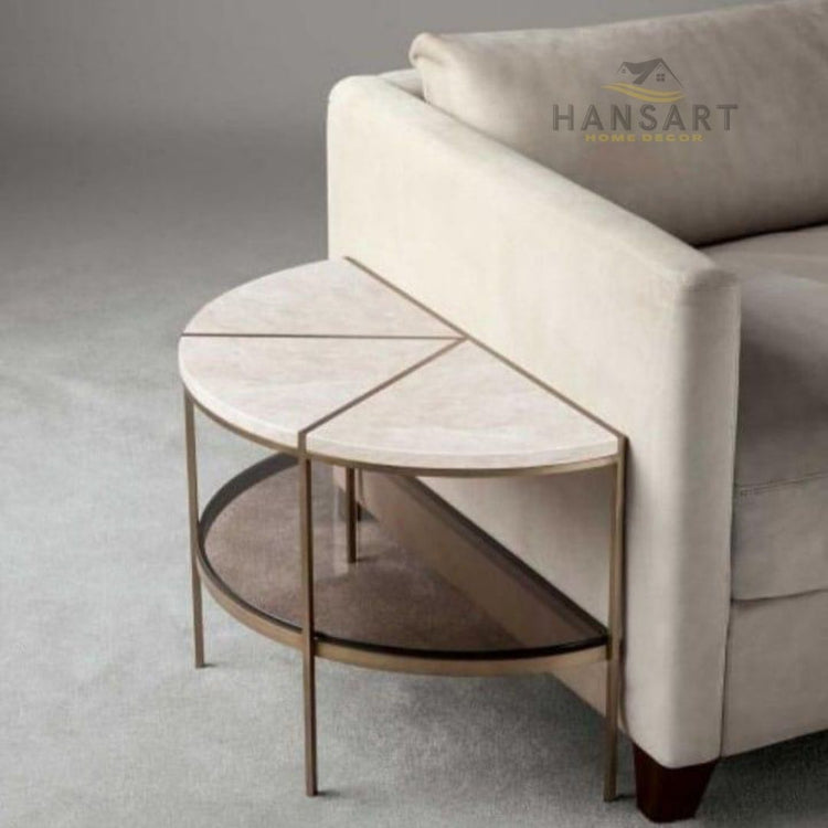 Semi Metal Framed Side Table for Living Room-Hansart, Tables, Designer Tables by Hans Art Specifications: Top: 20 x 15 Inches, Height: 16 Inches Metal body base (Rust Free) Premium Quality Metal Construction Hand Crafted Tables Best for your living room, drawing room, guest room, hall and reception The product is packed by professionals for safe delivery Designed to make your home look complete "Hansart Made In India"
