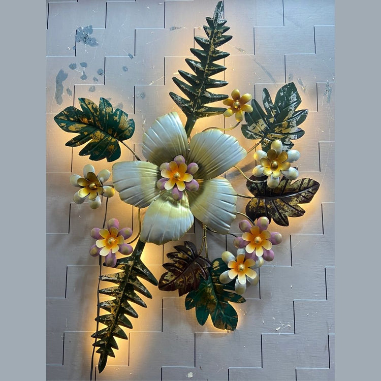 Blooming Flower Metal Wall Art for Drawing Room (30x40 Inches)-Home Decoration-Hansart-Metallic Nature Wall Decor by Hansart-Made of Premium-Quality Iron Metal Perfect for your living room, bedroom, hall, office reception, guest room, and hotel reception-The product is packed by professionals for safe delivery-Designed to make your home look complete-"Hansart Made In India because India itself is an art".