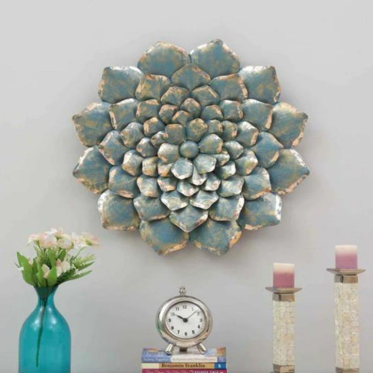 Dahlia Flower Metal Wall Art for Dining Hall (24 Inches Dia.)-Home Decoration-Hansart-Metallic Nature Wall Decor by Hansart-Made of Premium-Quality Iron Metal Perfect for your living room, bedroom, hall, office reception, guest room, and hotel reception-The product is packed by professionals for safe delivery-Designed to make your home look complete-"Hansart Made In India because India itself is an art".