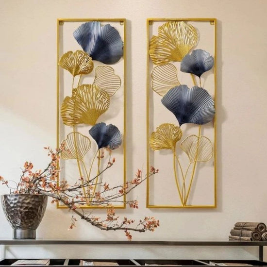 Vertical Golden Spilt Panel Frame Metal Wall Art (12 x 31 Inches)-abstract wall art-Hansart-abstract metal wall art-Made of Premium-Quality Iron Metal-Perfect for your living room, bedroom, hall, office reception, guest room, and hotel reception-The product is packed by professionals for safe delivery Designed to make your home look complete-"Hansart Made In India because India itself is an art".