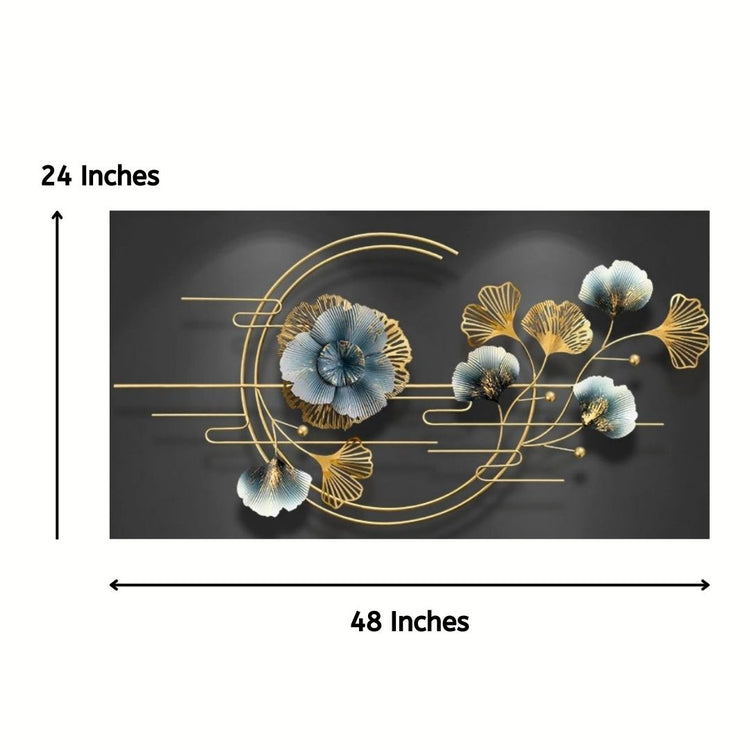 Musical Flowers Premium Metal Wall Art (48 x 24 Inches)-abstract wall art-Hansart-abstract metal wall art-Made of Premium-Quality Iron Metal-Perfect for your living room, bedroom, hall, office reception, guest room, and hotel reception-The product is packed by professionals for safe delivery Designed to make your home look complete-"Hansart Made In India because India itself is an art".