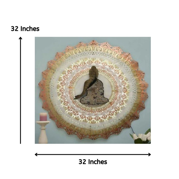 Hansart Special Buddha Circle LED Wall Art (32 x 32 Inches)-Artisan Hub-Hans Art-Metallic Traditional Wall Decor by Hansart-Made of Premium-Quality Iron Metal Perfect for your living room, bedroom, hall, office reception, guest room, and hotel reception-The product is packed by professionals for safe delivery-Designed to make your home look complete-"Hansart Made In India because India itself is an art".