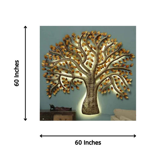 Master Tree Premium Wall Décor With LED Lights (60 x 60 Inches)-Home Decoration-Metal Wall Tree by Hansart Made of Premium-Quality Iron Metal Perfect for your living room, bedroom, hall, office reception, guest room, and hotel reception The product is packed by professionals for safe delivery Designed to make your home look complete "Hansart Made In India because India itself is an art".