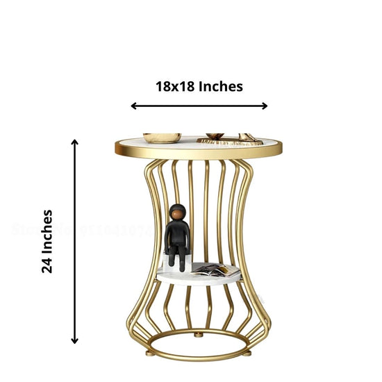 Decorative White Marble Side Table For Guest Room-Hansart, Tables, Designer Tables by Hans Art Specifications: Top:18 x 18 Inches, Height: 24 Inches Marble Top Table and Metal body base (Rust Free) Premium Quality Metal Construction Hand Crafted Tables Best for your living room, drawing room, guest room, hall and reception The product is packed by professionals for safe delivery Designed to make your home look complete "Hansart Made In India"