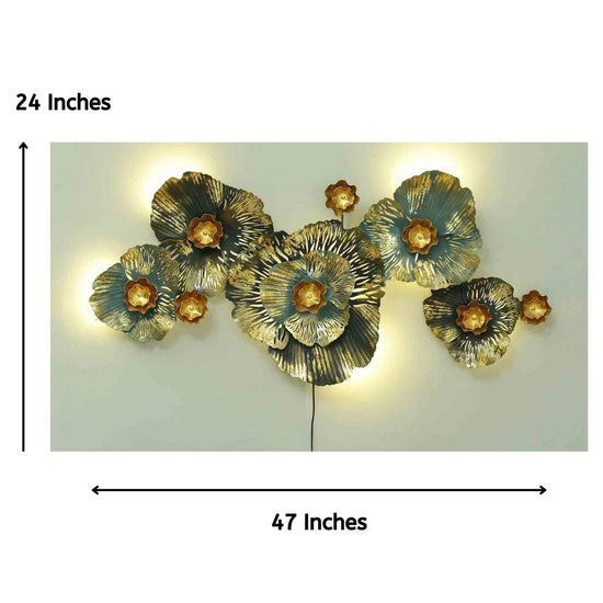Glossy Grey Flowery Metal Wall Art (47 x 24 Inches)-Home Decoration-Hansart-abstract metal wall art-Made of Premium-Quality Iron Metal-Perfect for your living room, bedroom, hall, office reception, guest room, and hotel reception-The product is packed by professionals for safe delivery Designed to make your home look complete-"Hansart Made In India because India itself is an art".