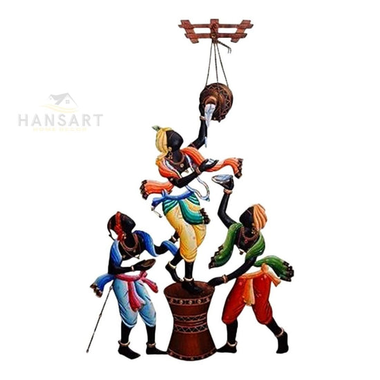 Traditional Wall Decor by Hansart Total Wall Coverage Area: (26 x 12 Inches) High Quality Metallic Construction Hanging Mechanism included Perfect for your living room, bedroom, hall, office reception, guest room, and hotel reception The product is packed by professionals for safe delivery Designed to make your home look complete "Hansart Made In India because India itself is an art".